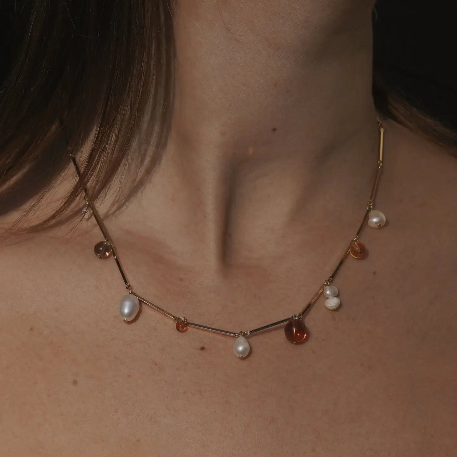 Lindsay Lewis Jewelry | Fête Necklace - Tan | Prelude & Dawn | Los Angeles, CA
