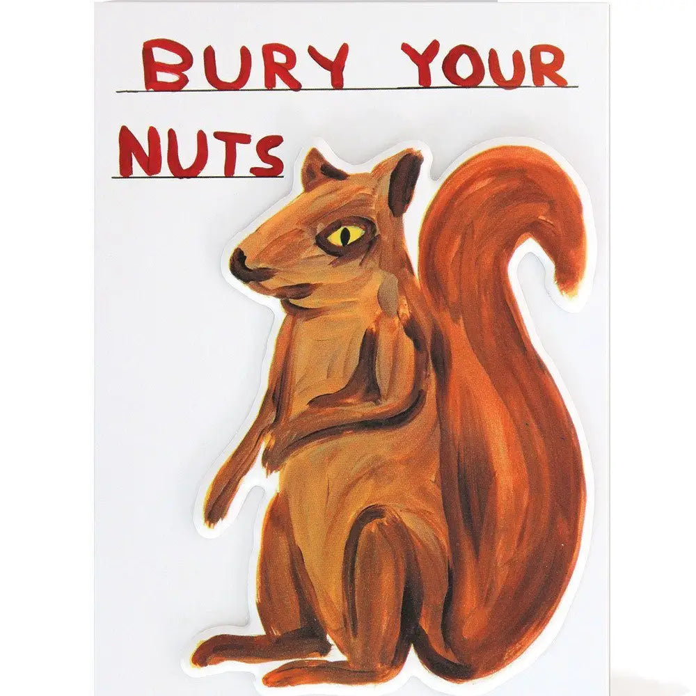 Bury Your Nuts Puffy Sticker Card X David Shrigley | Prelude & Dawn | Los Angeles, CA