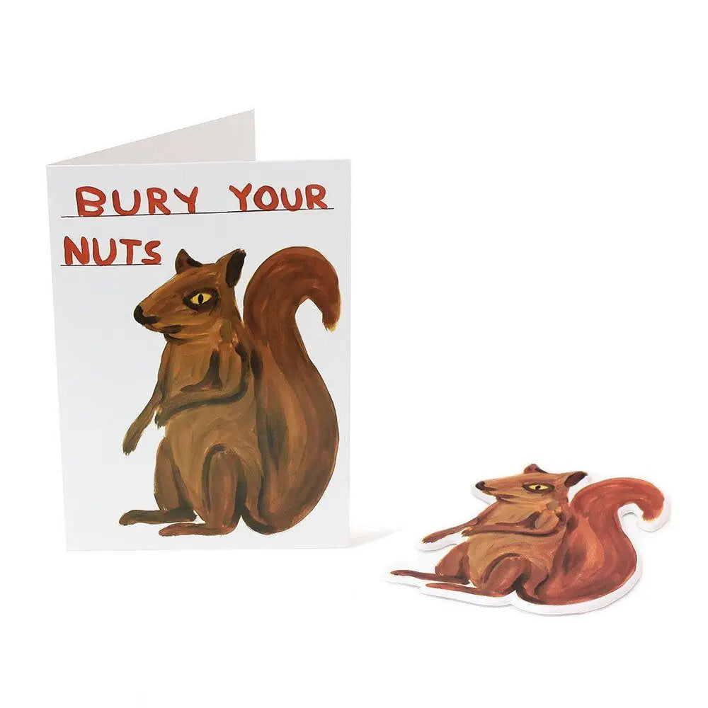 Bury Your Nuts Puffy Sticker Card X David Shrigley | Prelude & Dawn | Los Angeles, CA