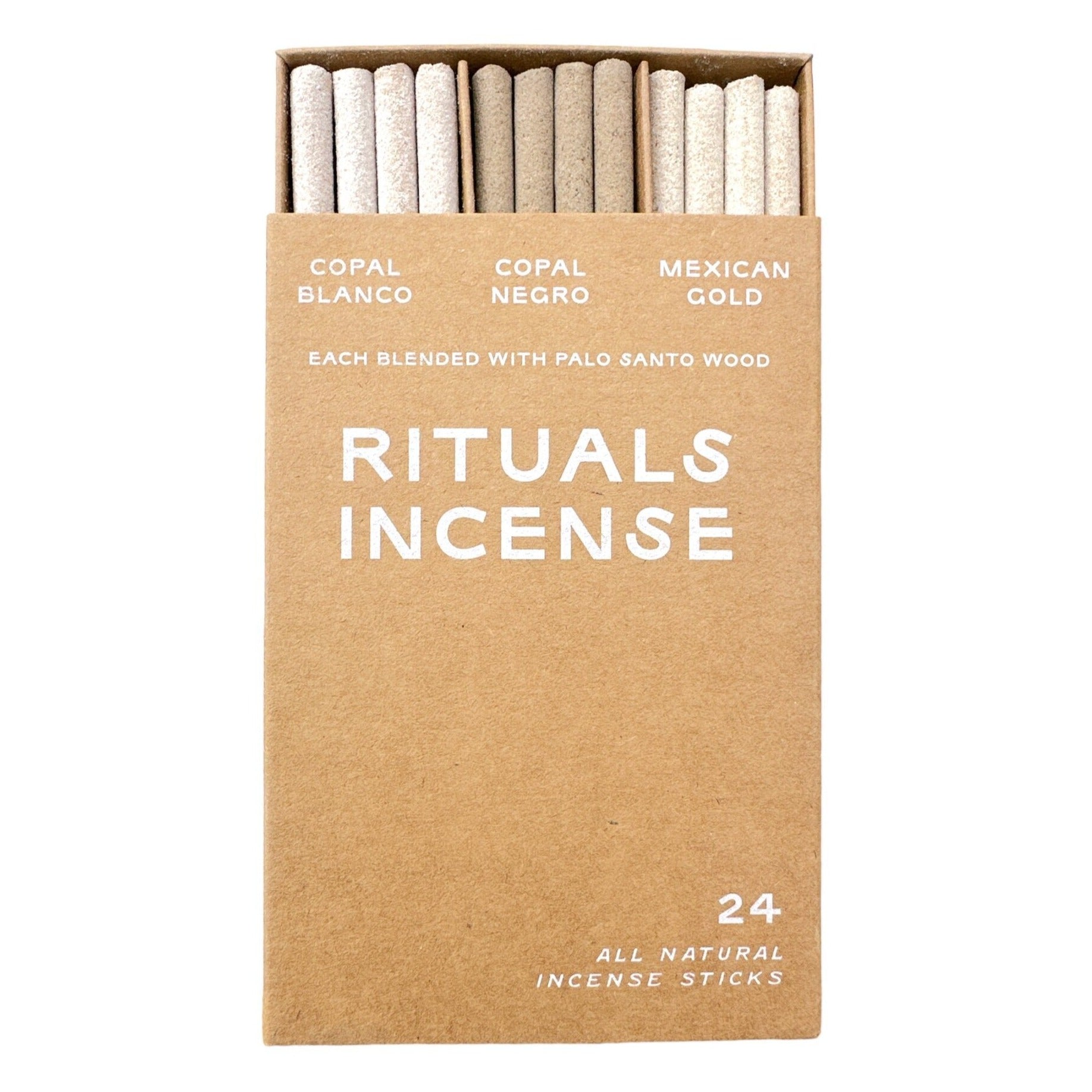 Rituals Incense | 24 Pack Copal Blanco + Copal Negro + Mexican Gold Incense Sticks | Prelude & Dawn | Los Angeles,CA