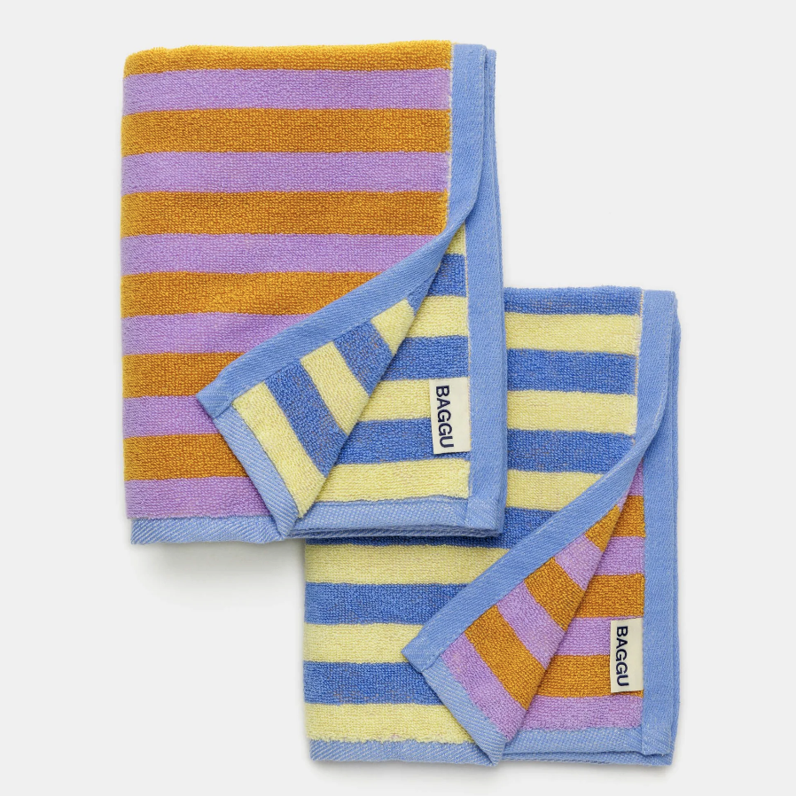 Baggu Hand Towel Set of 2 - Hotel Stripe | Prelude & Dawn | Los Angeles, CA