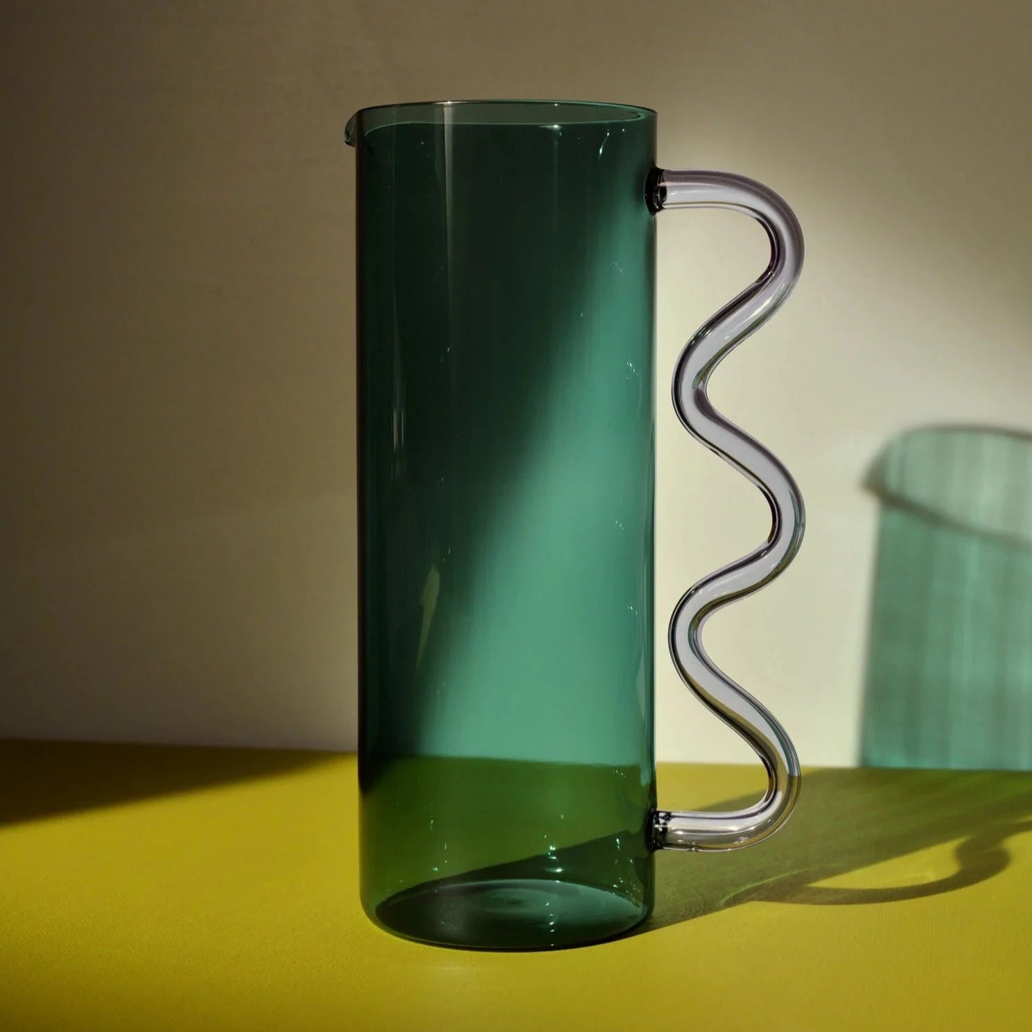 Wave Pitcher - Teal with Lilac