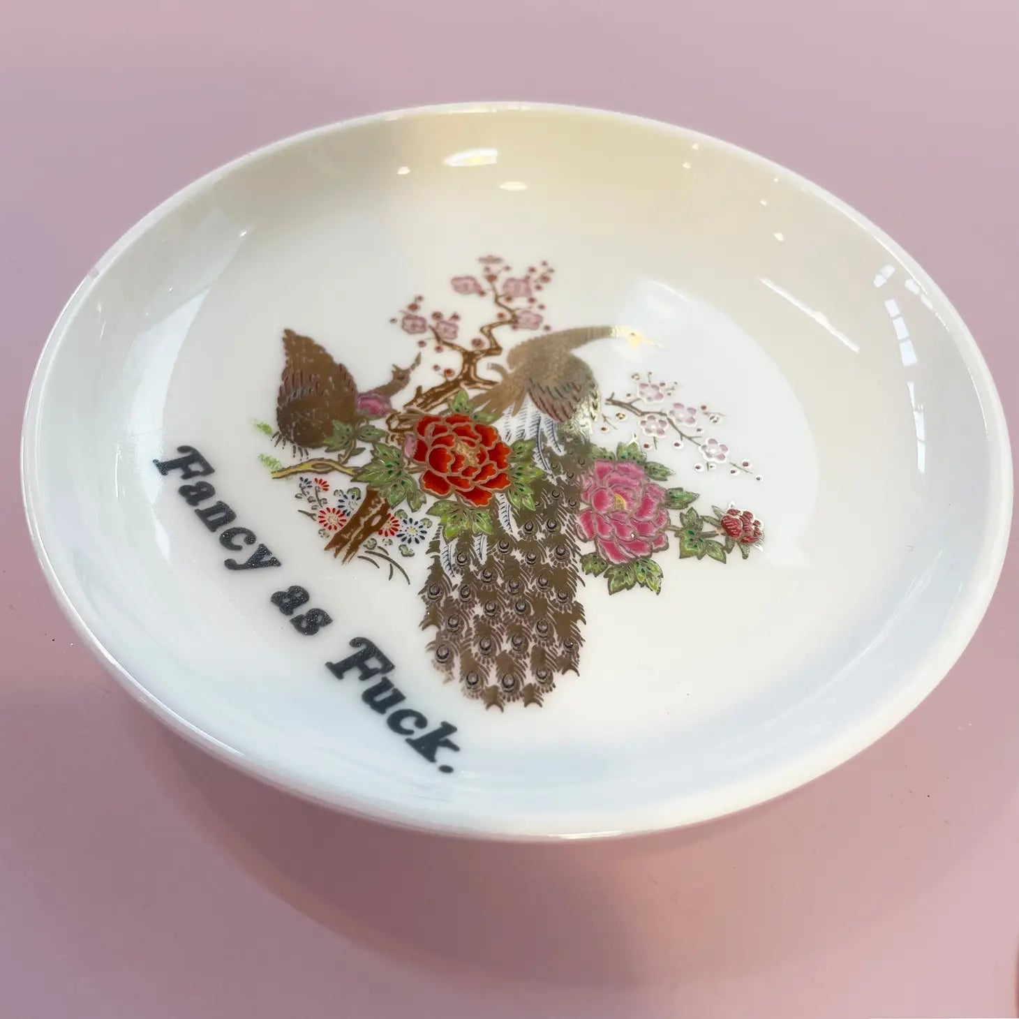 Dirty Lola "Fancy As Fuck." - Small Peacock Trinket Tray | Prelude and Dawn Los Angeles, CA
