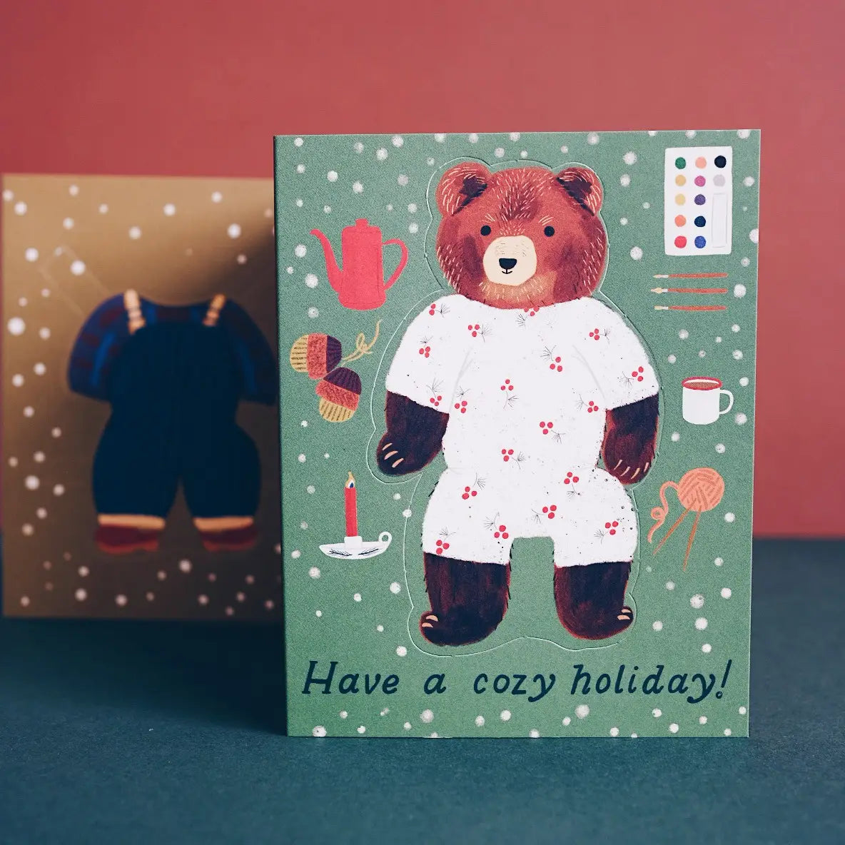Small Adventure Bear Paper Doll Holiday Card | Prelude & Dawn | Los Angeles, CA