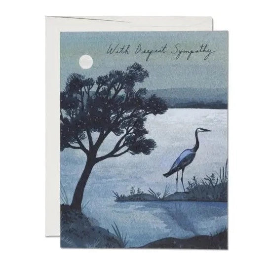 Red Cap Cards |Blue Heron Sympathy Greeting Card | Prelude & Dawn | Los Angeles, CA