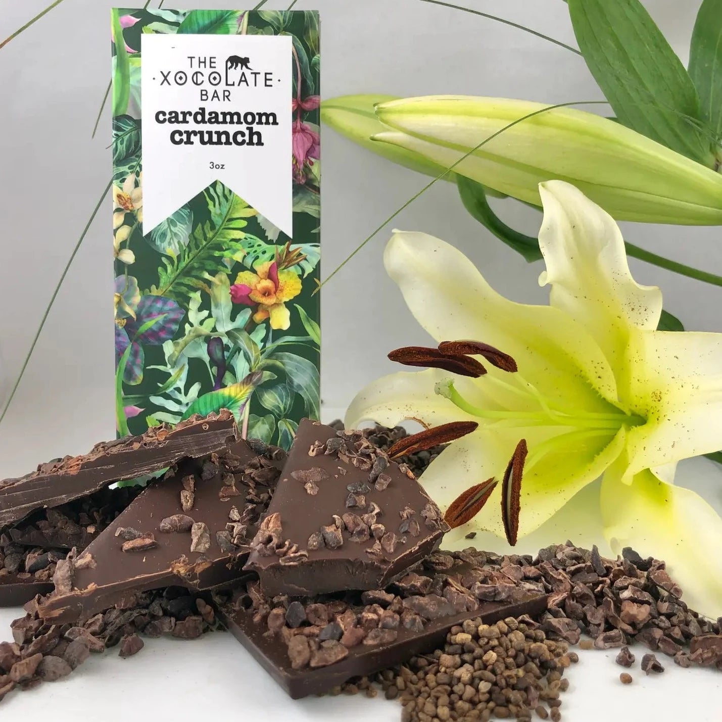 The Xocolate Bar Cardamom Crunch - Organic Fair Trade Vegan Chocolate| Prelude and Dawn Los Angeles, CA