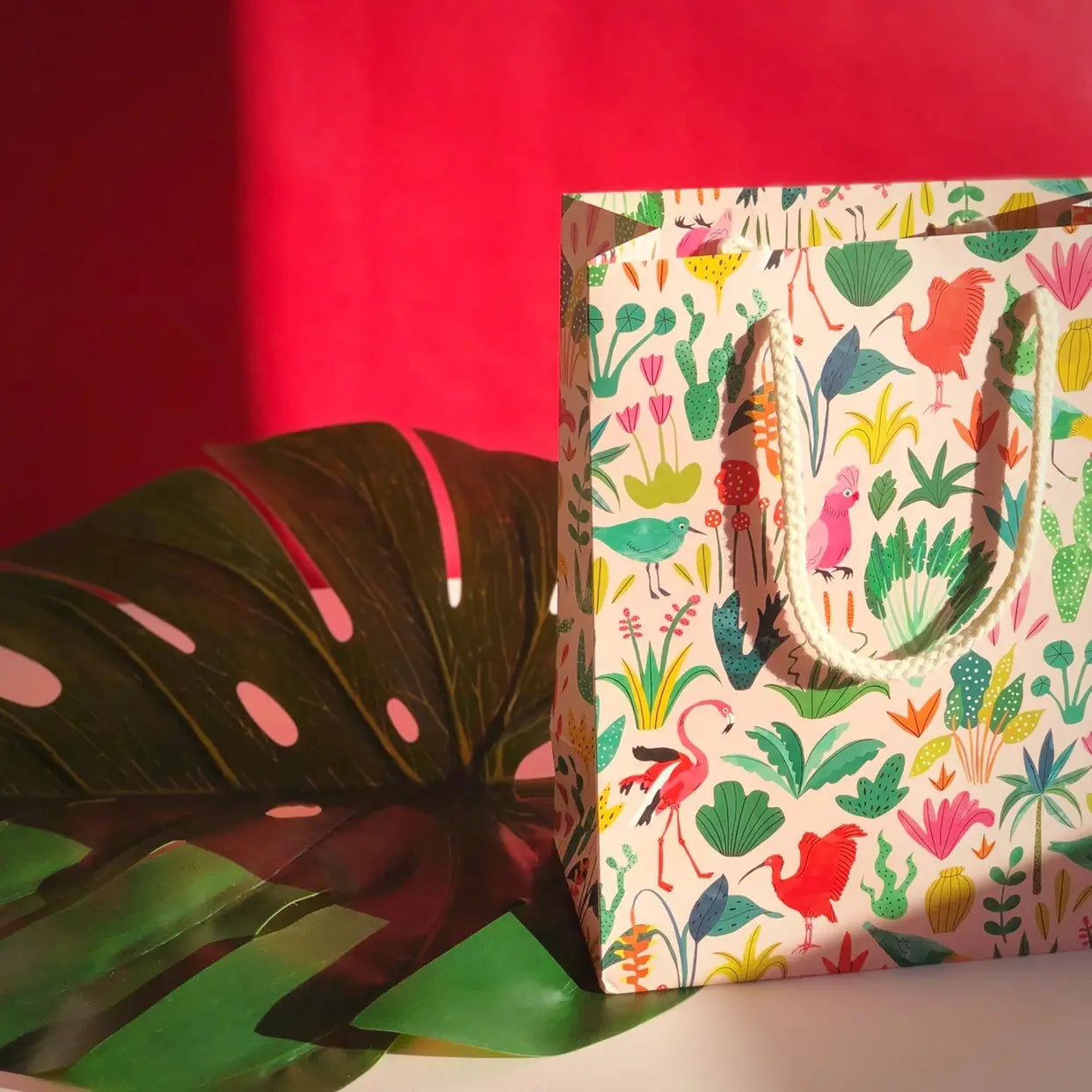Red Cap Cards | Colorful Birds Gift Bag | Prelude & Dawn | Los Angeles, CA