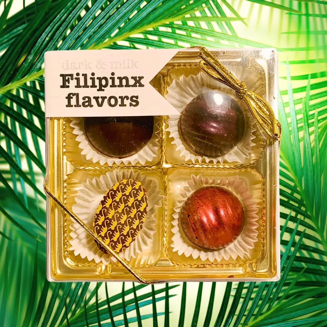 The Xocolate Bar Filipinx Bonbons - Dark Truffles 4pc Box | Prelude and Dawn Los Angeles, CA