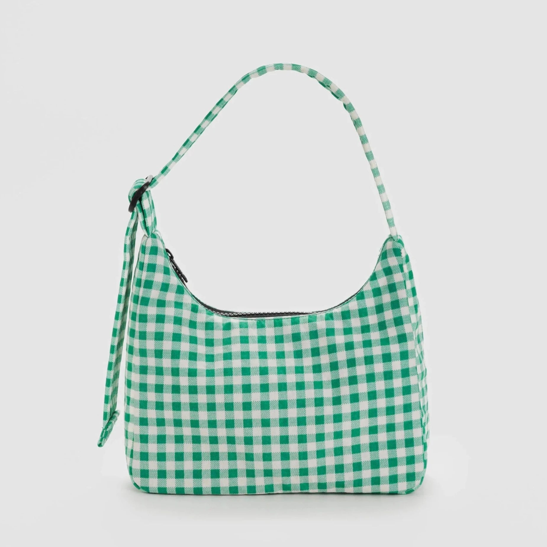 Mini Nylon Shoulder Bag - Green Gingham | Prelude & Dawn | Los Angeles, CA