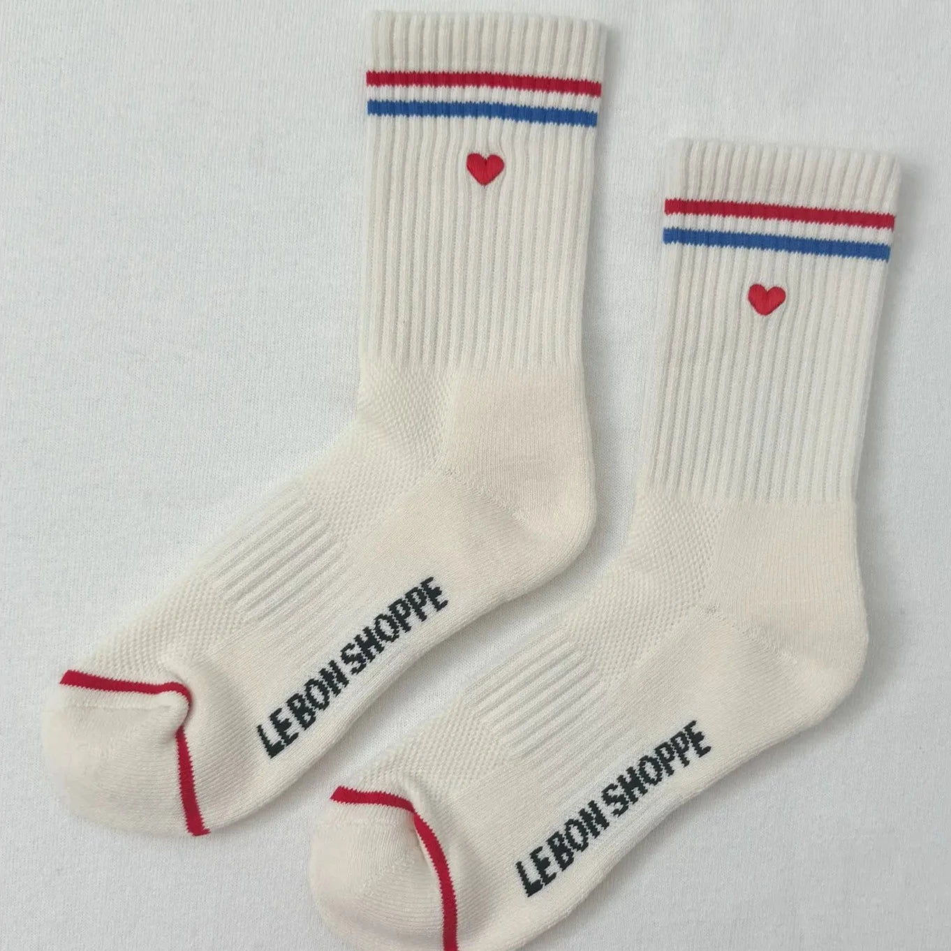 Le Bon Shoppe Embroidered Boyfriend Socks - Milk + Heart | Prelude & Dawn | Los Angeles