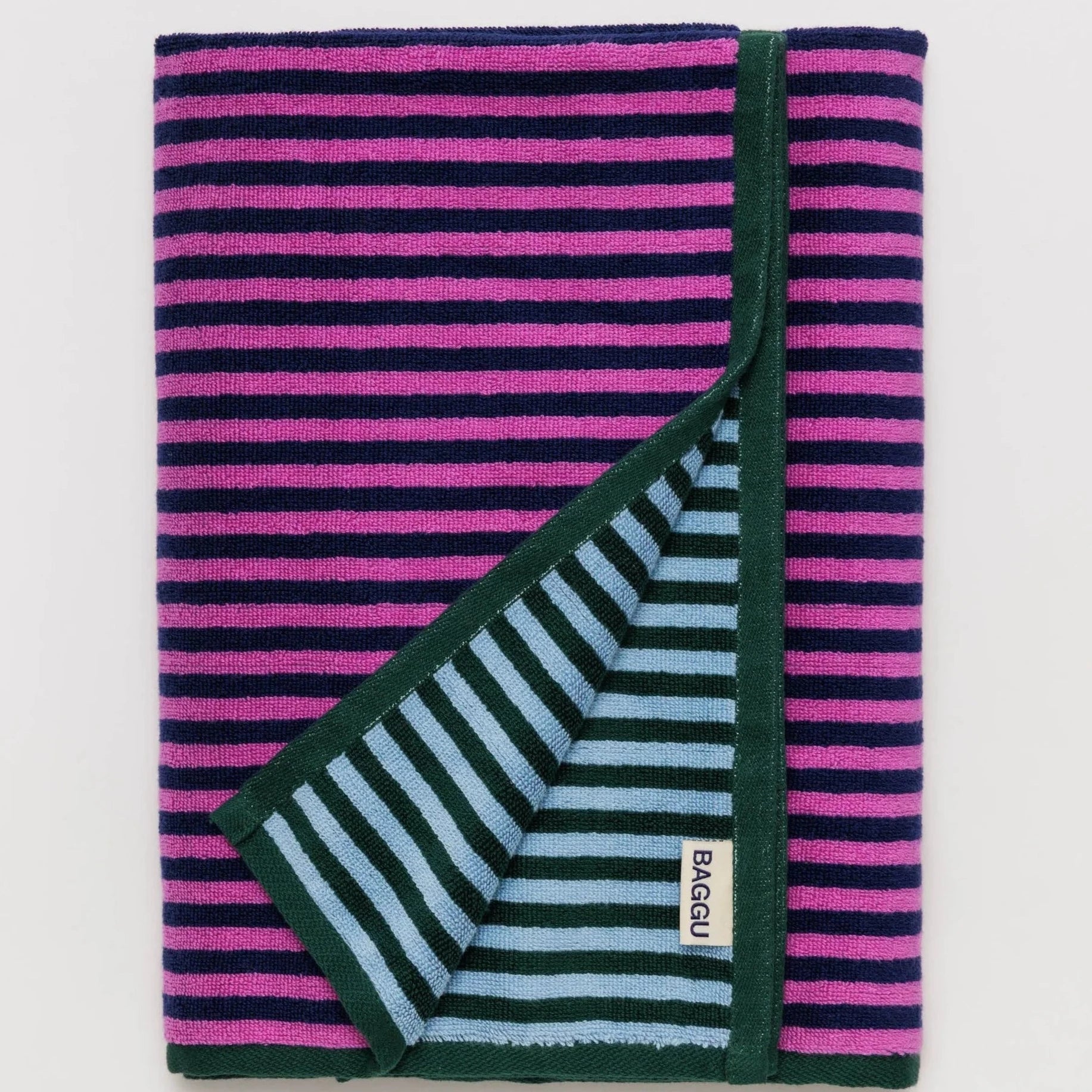 Baggu Pink Green Candy Stripe Bath Towel | Prelude and Dawn | Los Angeles, CA