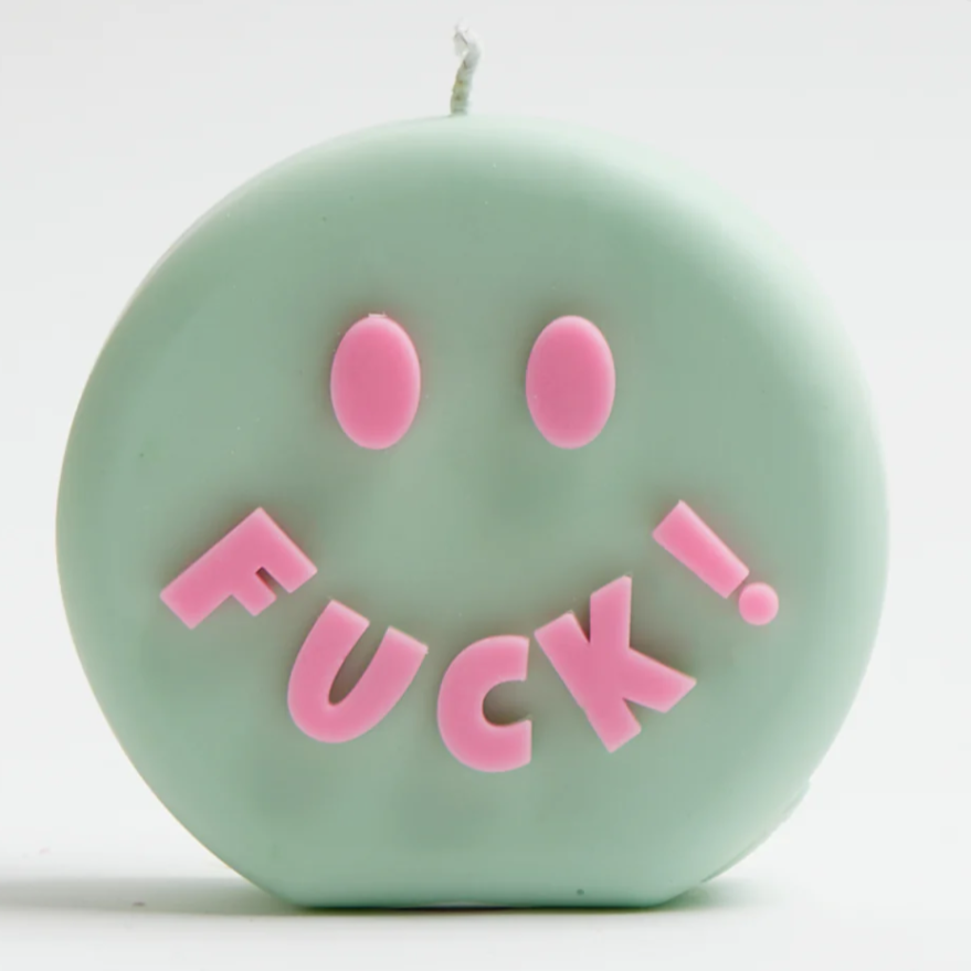 Wavey Casa | Fuck Face Smile Candle -  Pink/Mint Green | Prelude & Dawn | Los Angeles