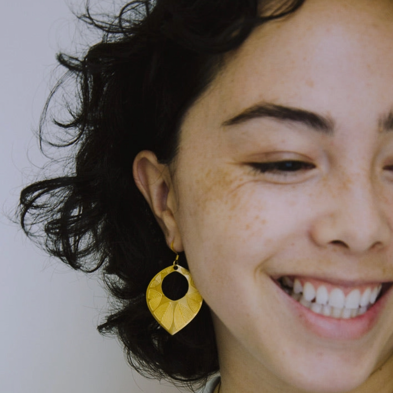 Etched Teardrop Earrings