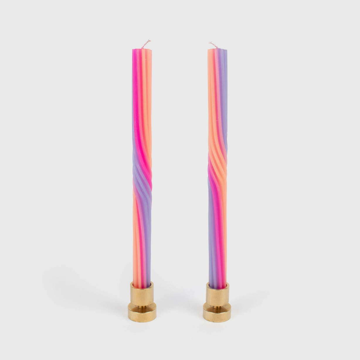 Pivot Candles (2 Pack) - 11" Vibrant Taper Candles - Orange & Pink