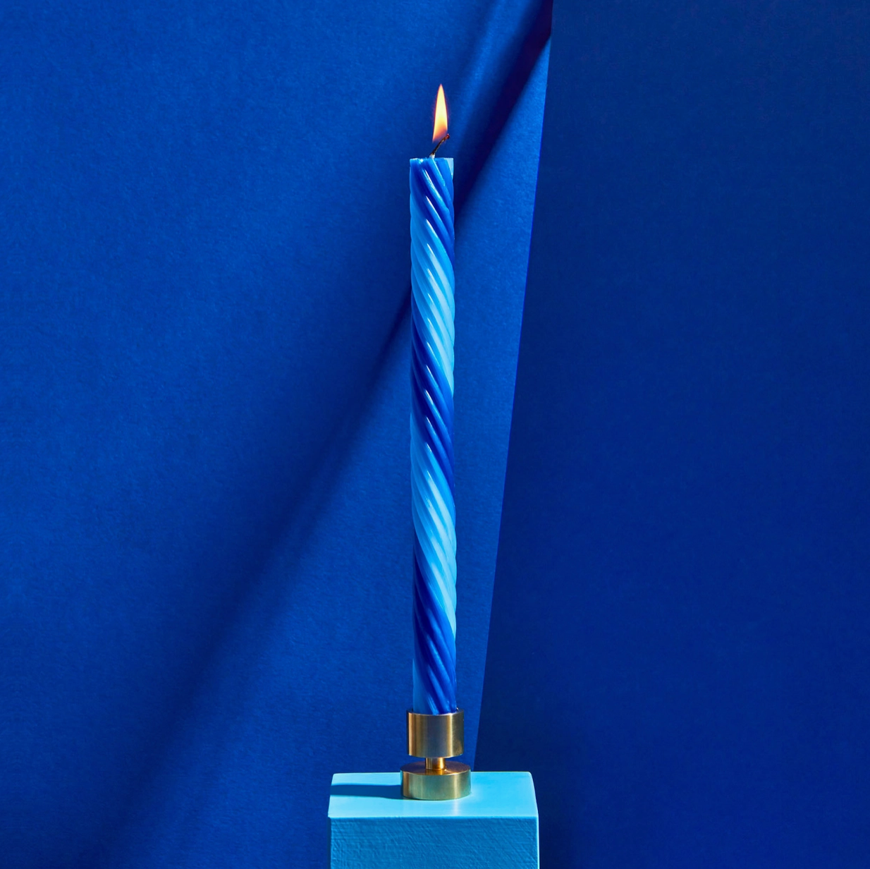 Rope Candles (2 Pack) - 11" Vibrant Taper Candles - Blue