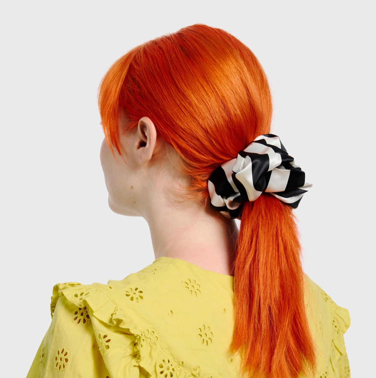 Silk Scrunchie in Large Stripes