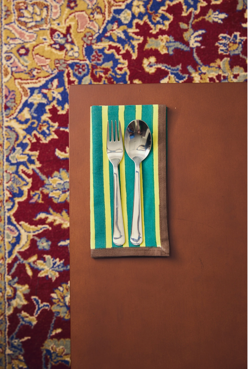 Block Stripe Napkins (Set of Two)