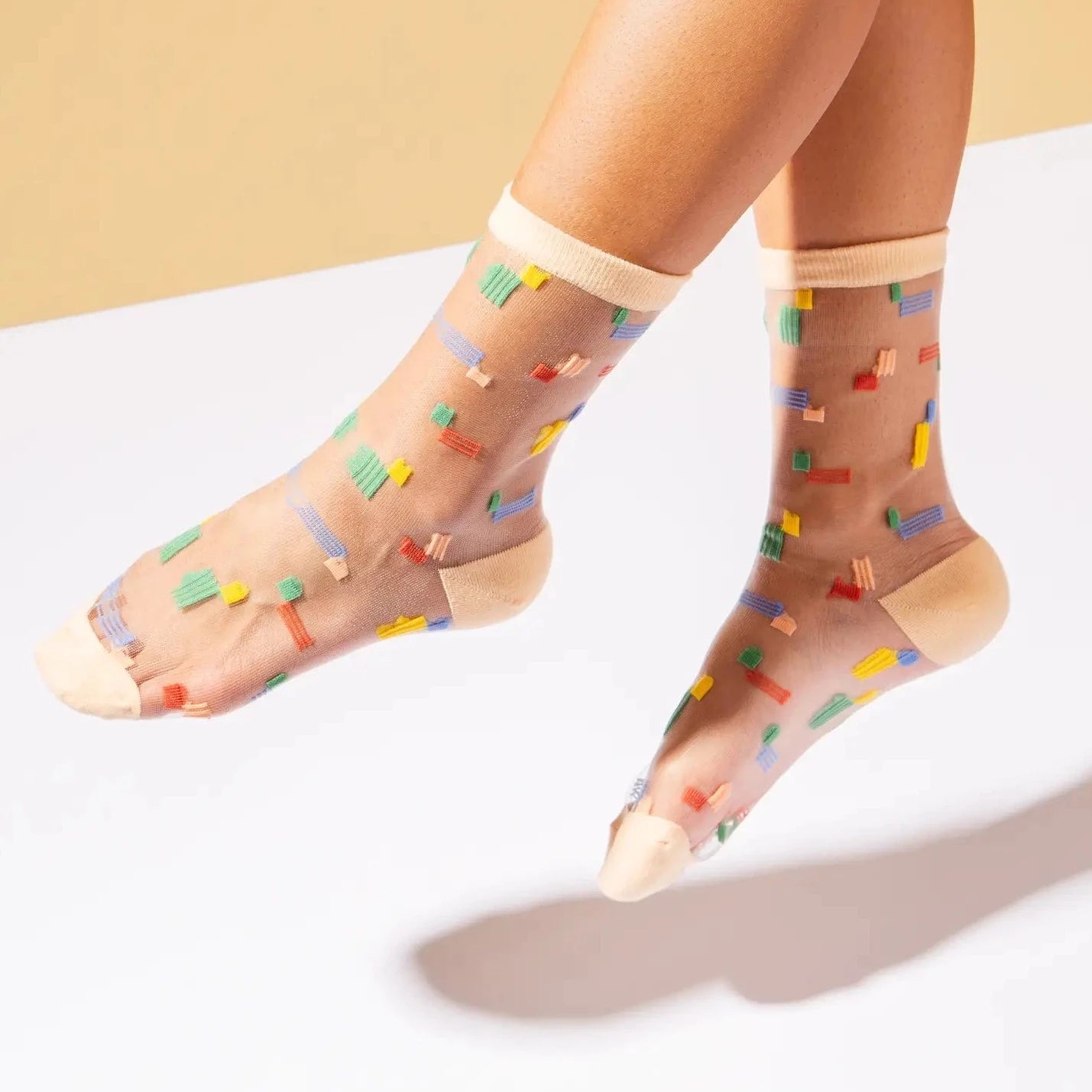 Poketo Sheer Socks in Multi Stripes | Prelude and Dawn Los Angeles, CA