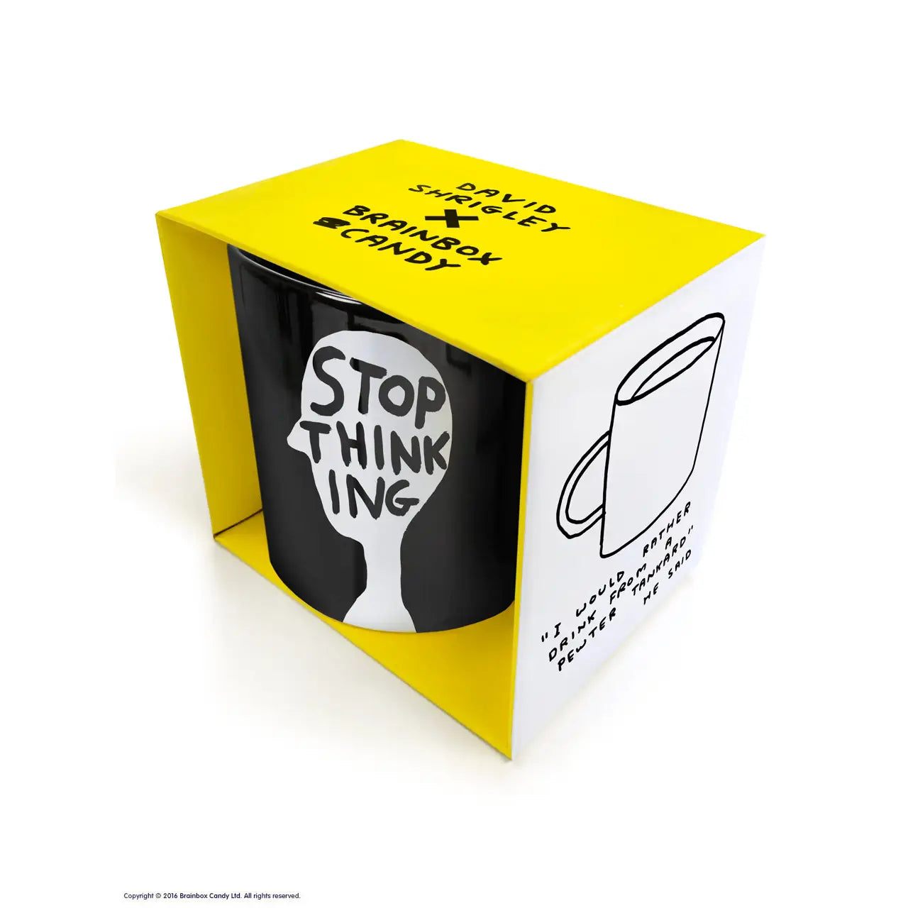 David Shrigley Mug - Stop Thinking | Prelude and Dawn Los Angeles, CA