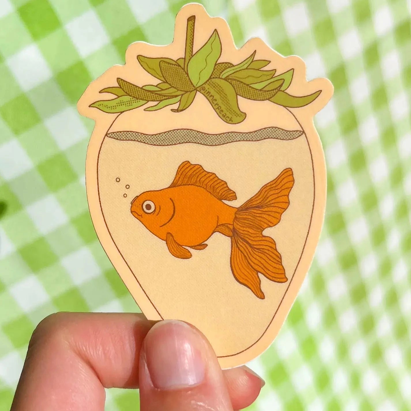 Inner Peach Design Strawb Fish Sticker | Prelude & Dawn | Los Angeles, CA