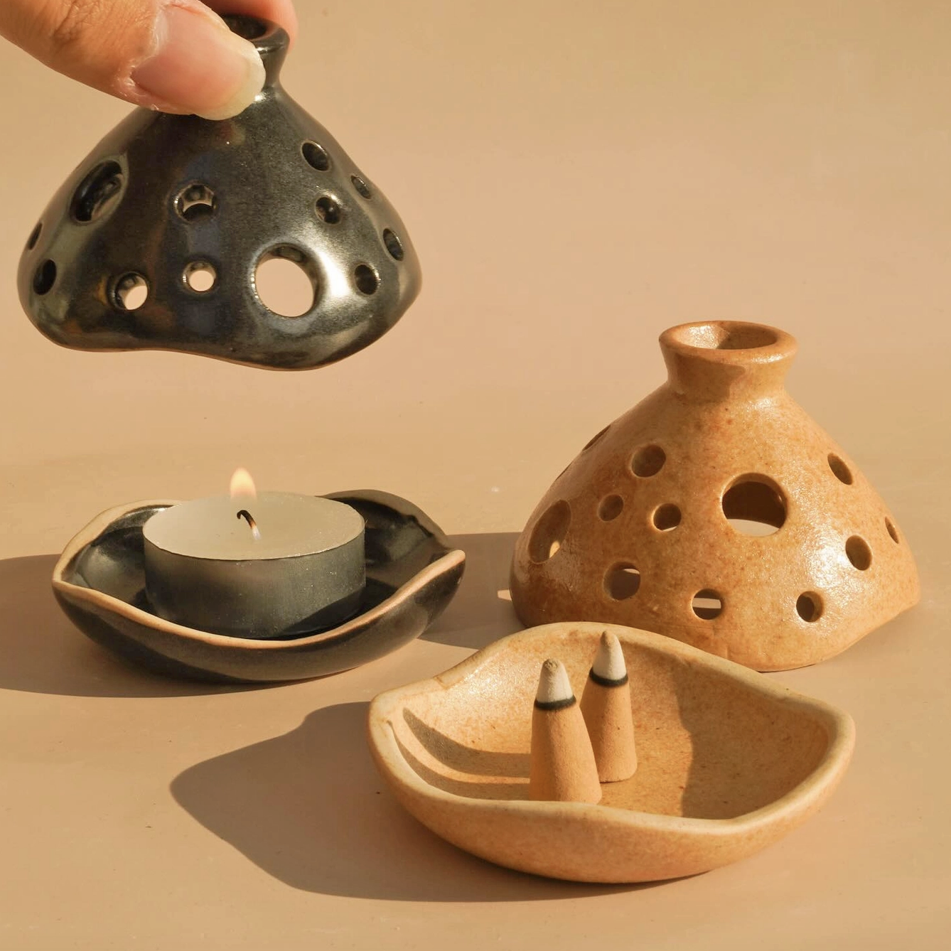 Seak - Ceramic Candle Holder / Incense Holder | Prelude & Dawn | Los Angeles