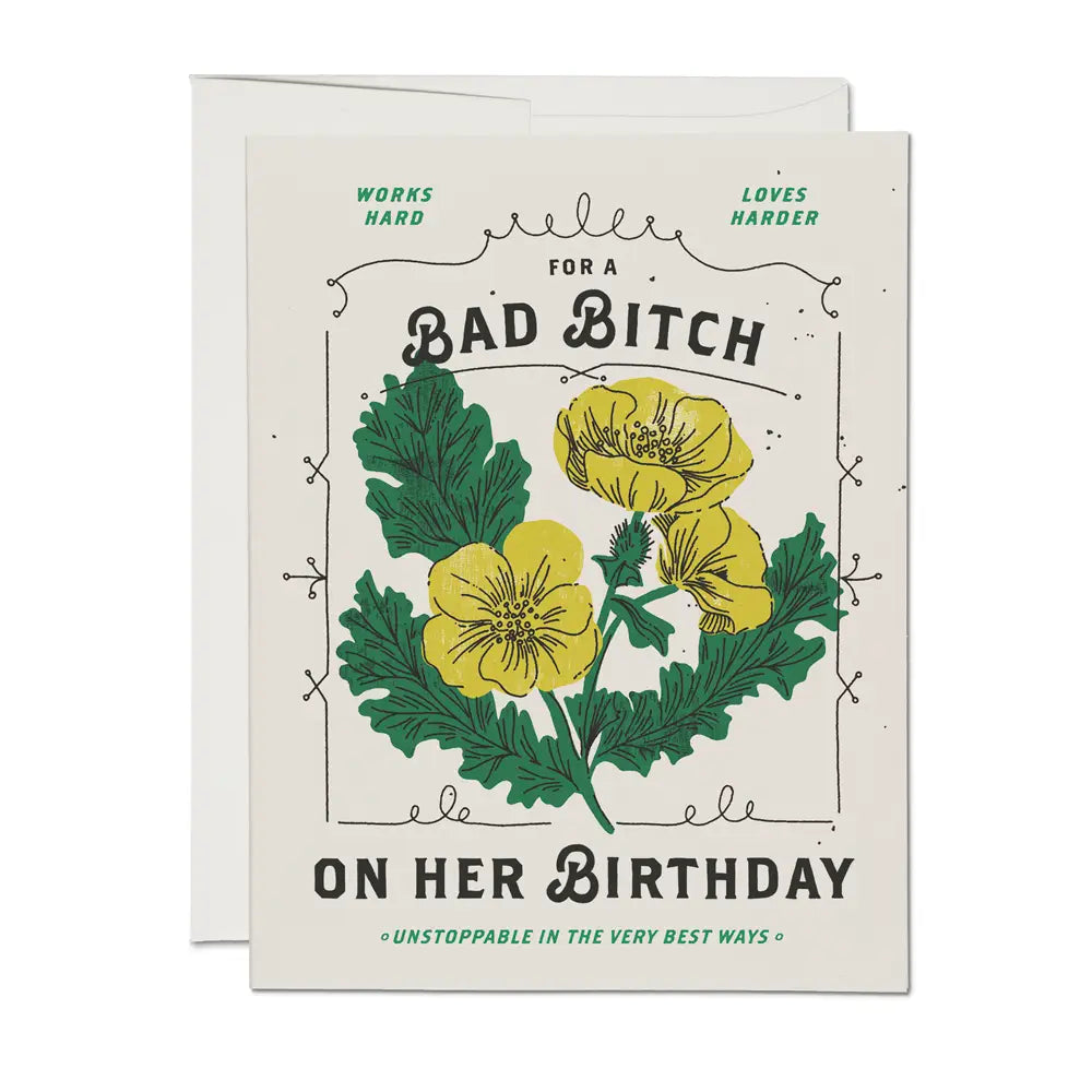 Red Cap Cards | Bad Bitch Greeting Card | Prelude & Dawn | Los Angeles, CA