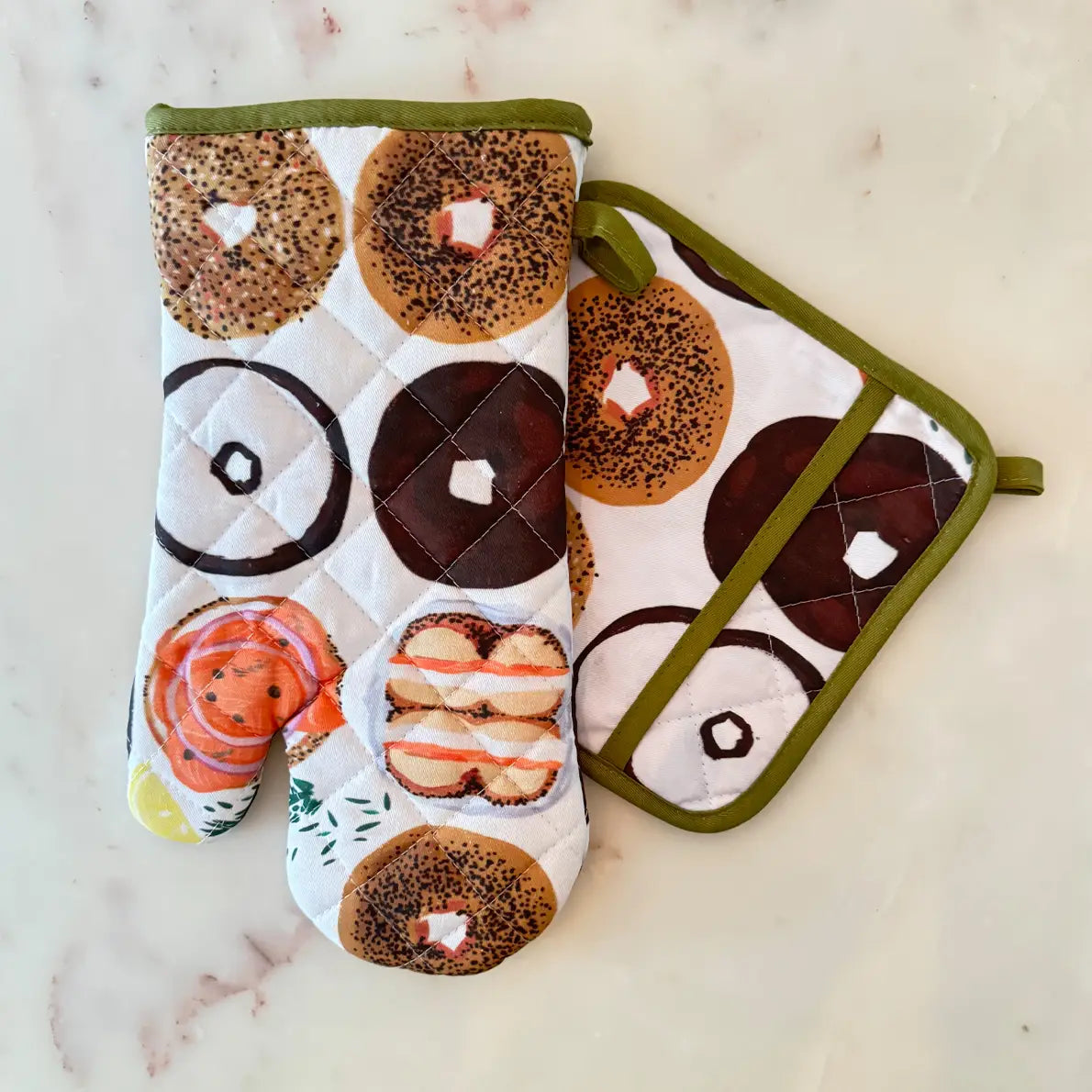 Idlewild Co.  Bagel Oven Mitt + Pot Holder Set | Prelude and Dawn Los Angeles, CA