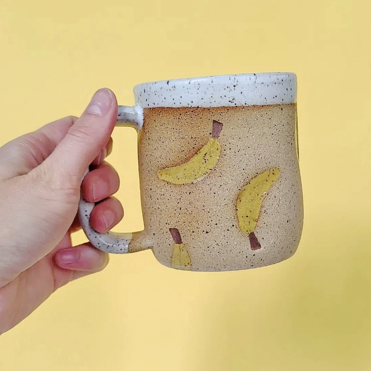 Osso Ceramics Banana Stamped Ceramic Mug | Prelude & Dawn | Los Angeles, CA