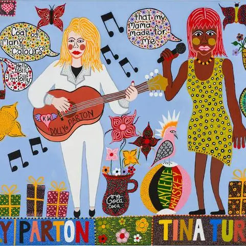 Dolly Parton and Tina Turner Tea Towel X Kaylene Whiskey| Prelude & Dawn | Los Angeles, CA