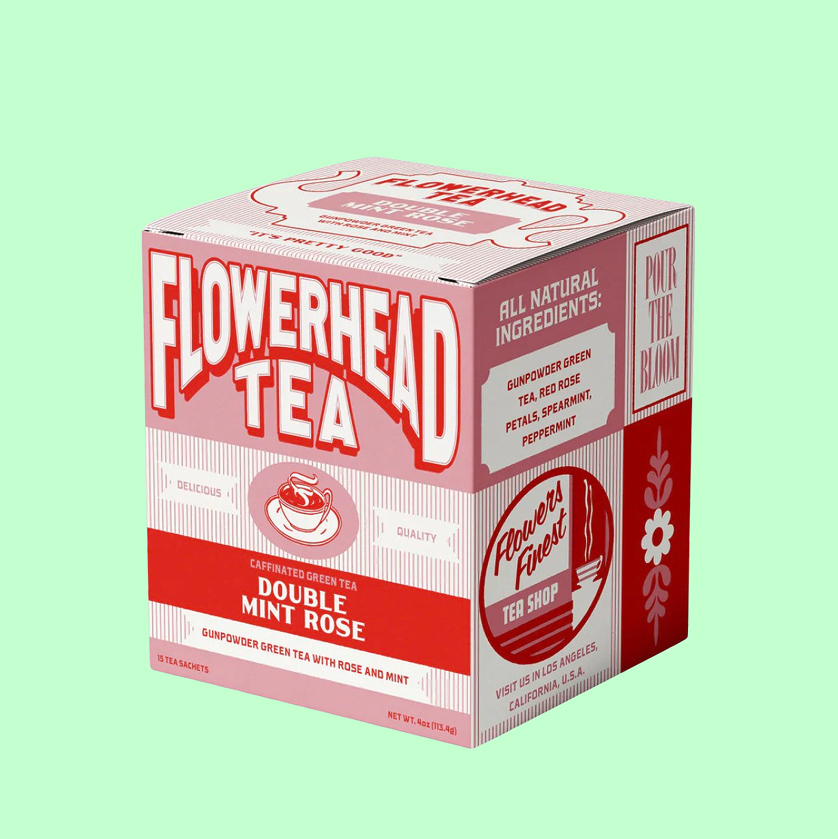 Flowerhead Double Mint Rose Tea Bags | Prelude & Dawn | Los Angeles