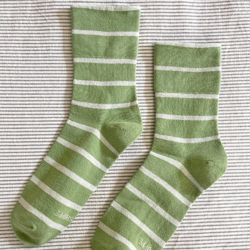 Le Bon Shoppe Wally Socks Wasabi Stripe | Prelude & Dawn | Los Angeles