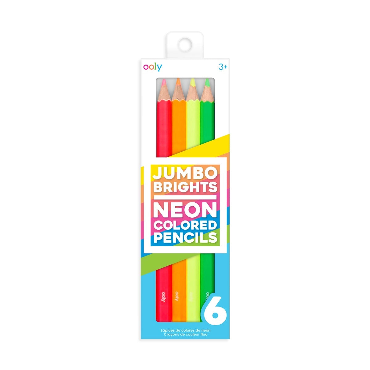 Ooly Jumbo Brights Neon Colored Pencils - Set of 6 | Prelude & Dawn | Los Angeles