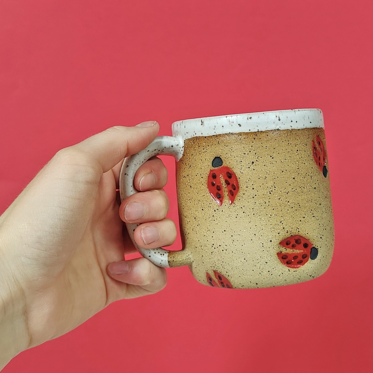 Ladybug Mug in White