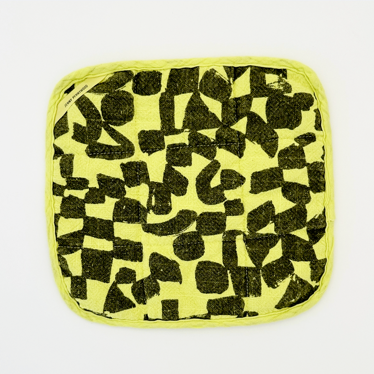 Potholder - Checks - Olive - Super Lime