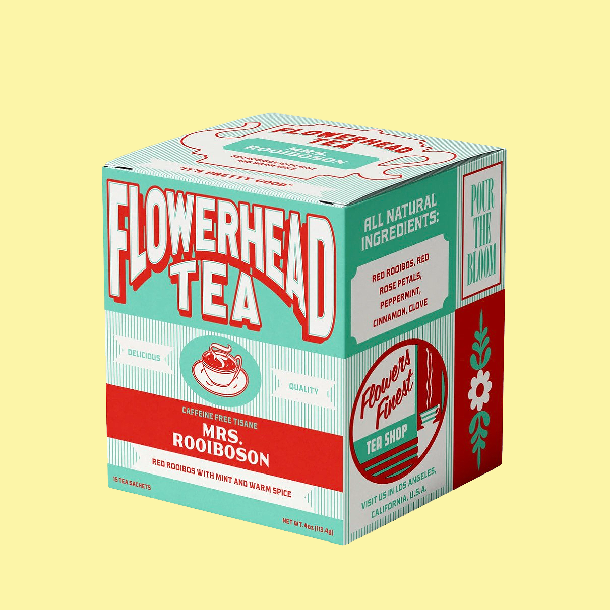 Flowerhead Mrs. Rooiboson Tea Bags | Prelude & Dawn | Los Angeles