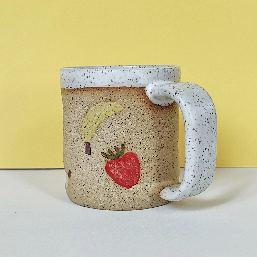 Strawberry Banana Stamped Mug