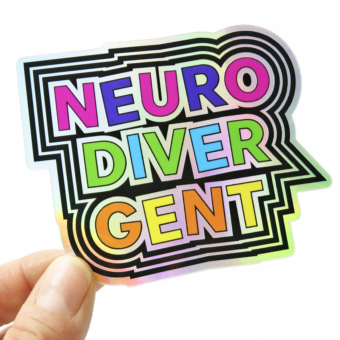 Neurodivergent Holographic Sticker