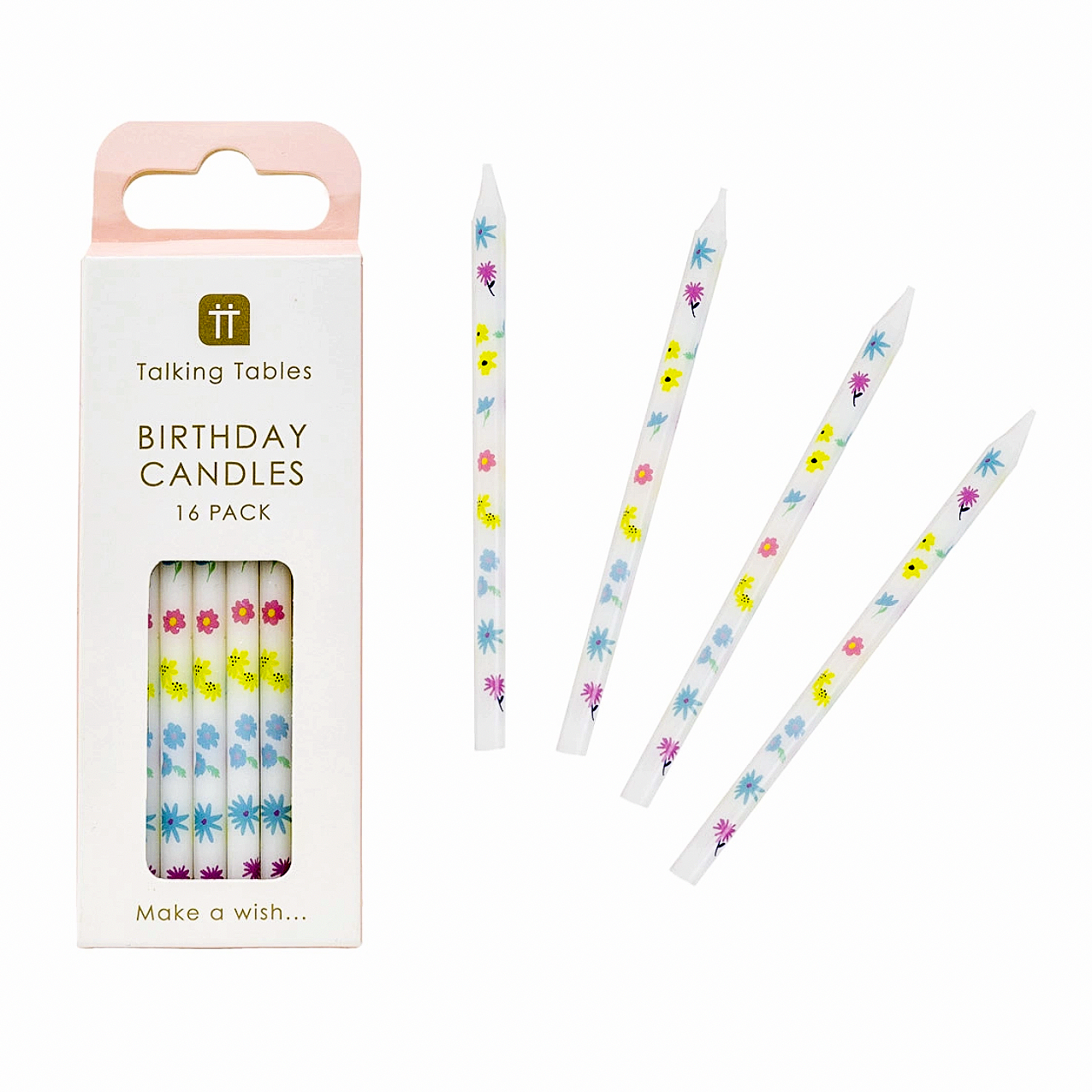 Pastel Floral Birthday Candles | 16 Pack