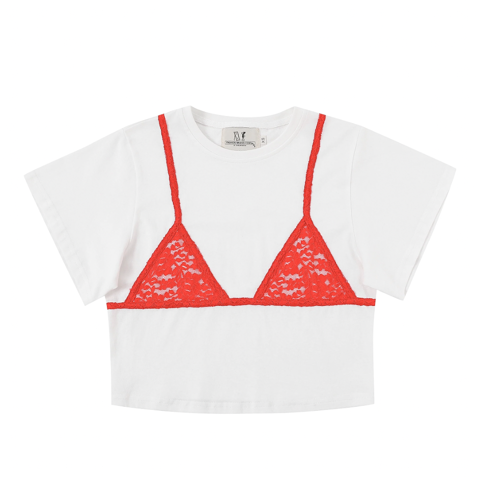 Red Lace Bikini Bod Tommy Tee