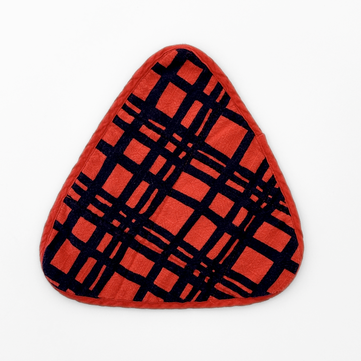 Triangle Potholder - Darby - Midnight - Tomato