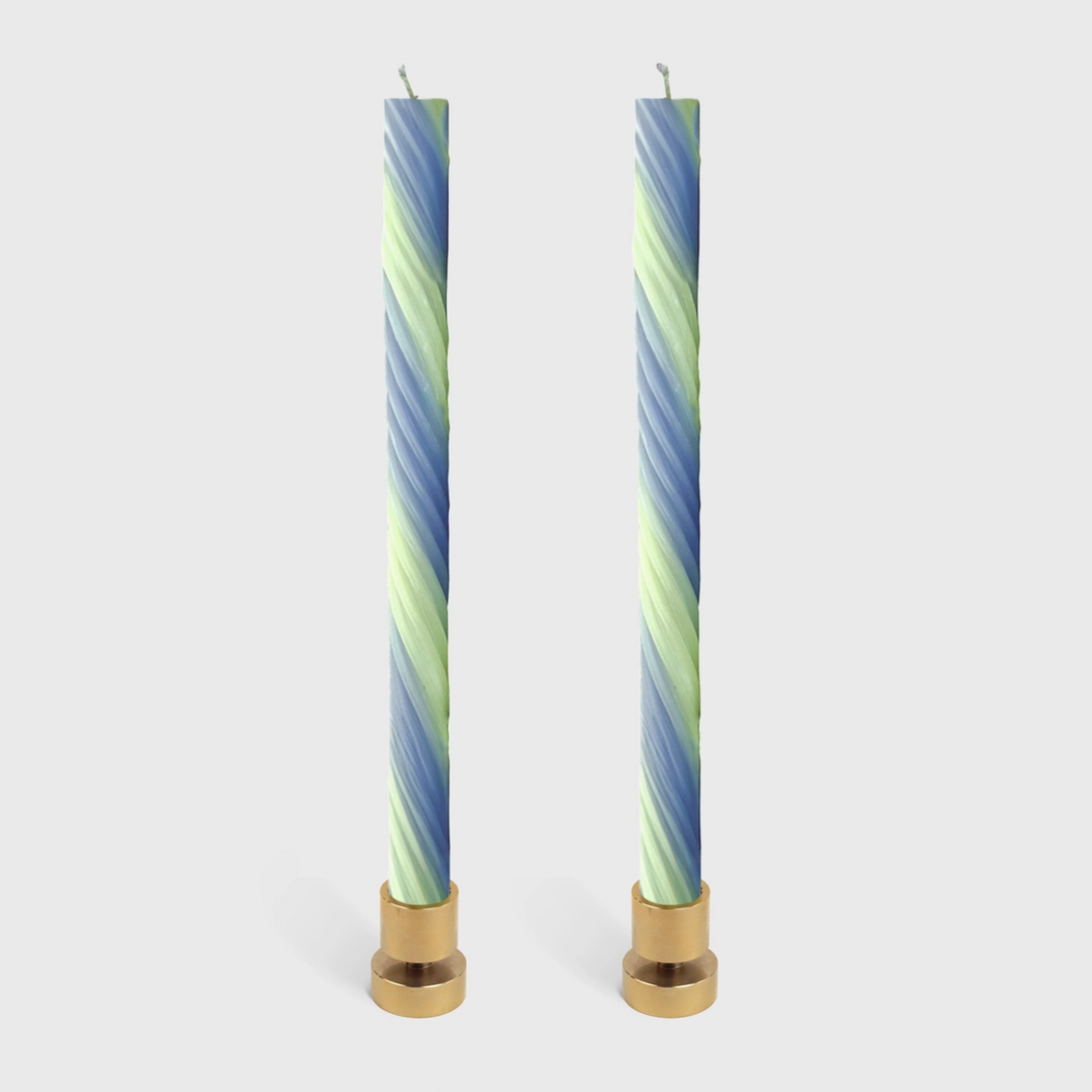 Rope Candles (2 Pack) - 11" Vibrant Taper Candles - Lavender & Green