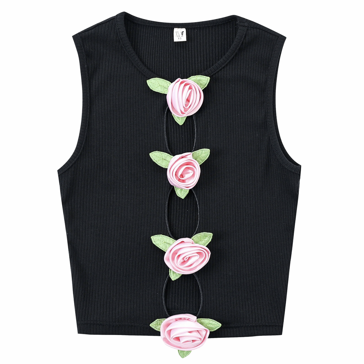 Pink Roses 3 Hole Punch Tencel Tank