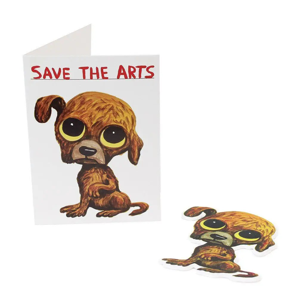 Save the Arts Puffy Sticker Card X David Shrigley | Prelude & Dawn | Los Angeles, CA