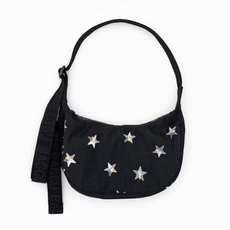 Small Nylon Crescent Bag - Stars