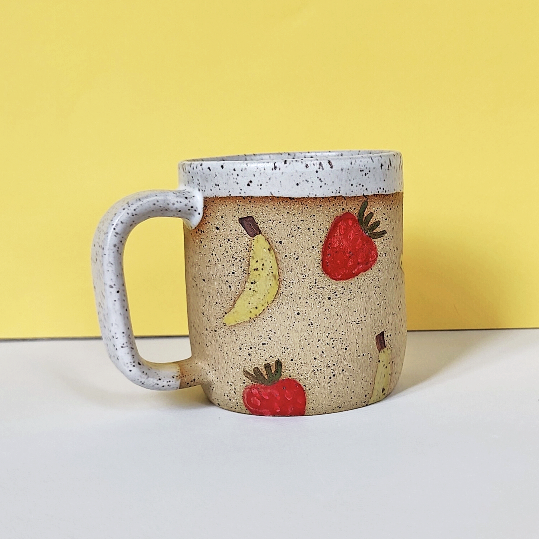 Strawberry Banana Stamped Mug