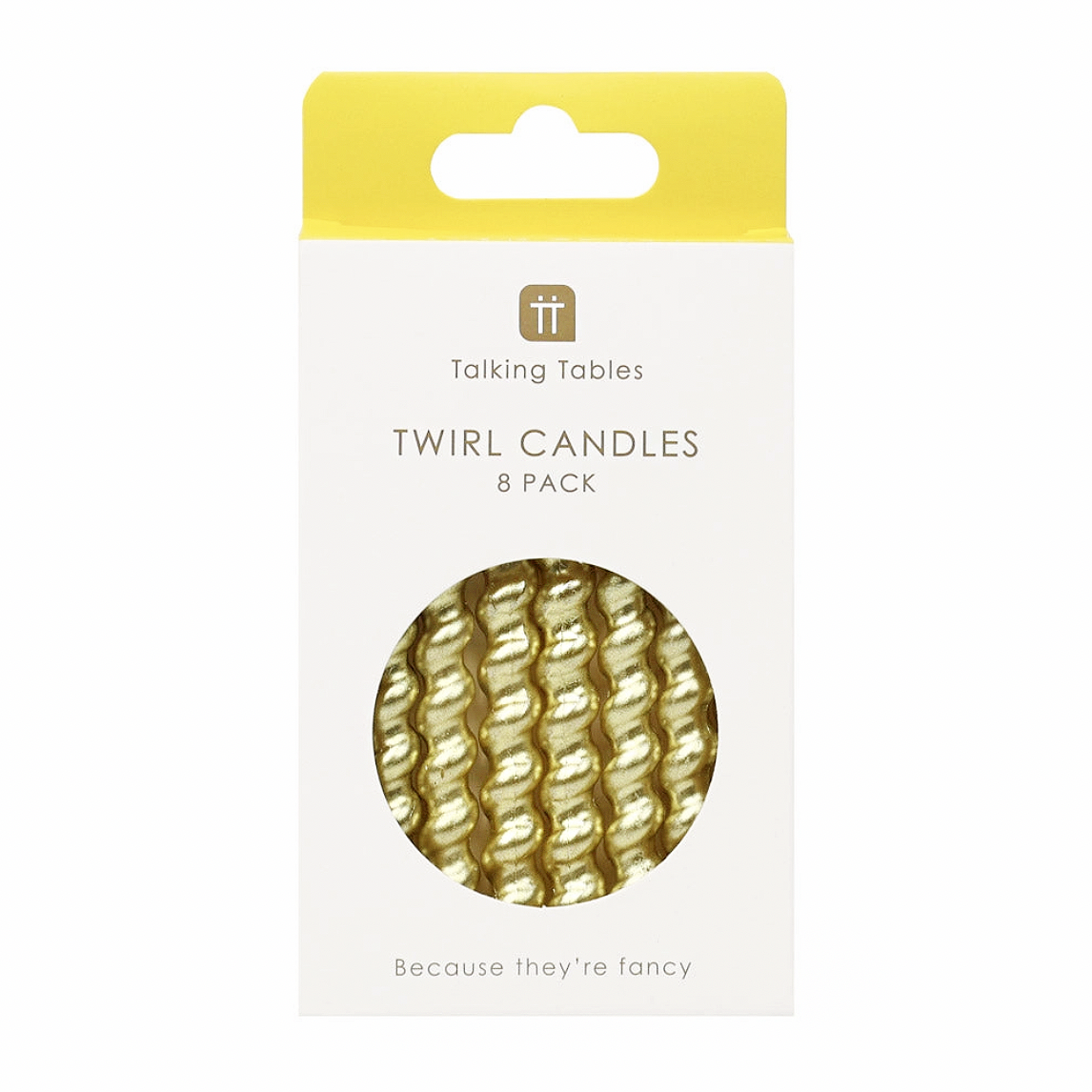 Gold Twirl Birthday Candles | 8 Pack