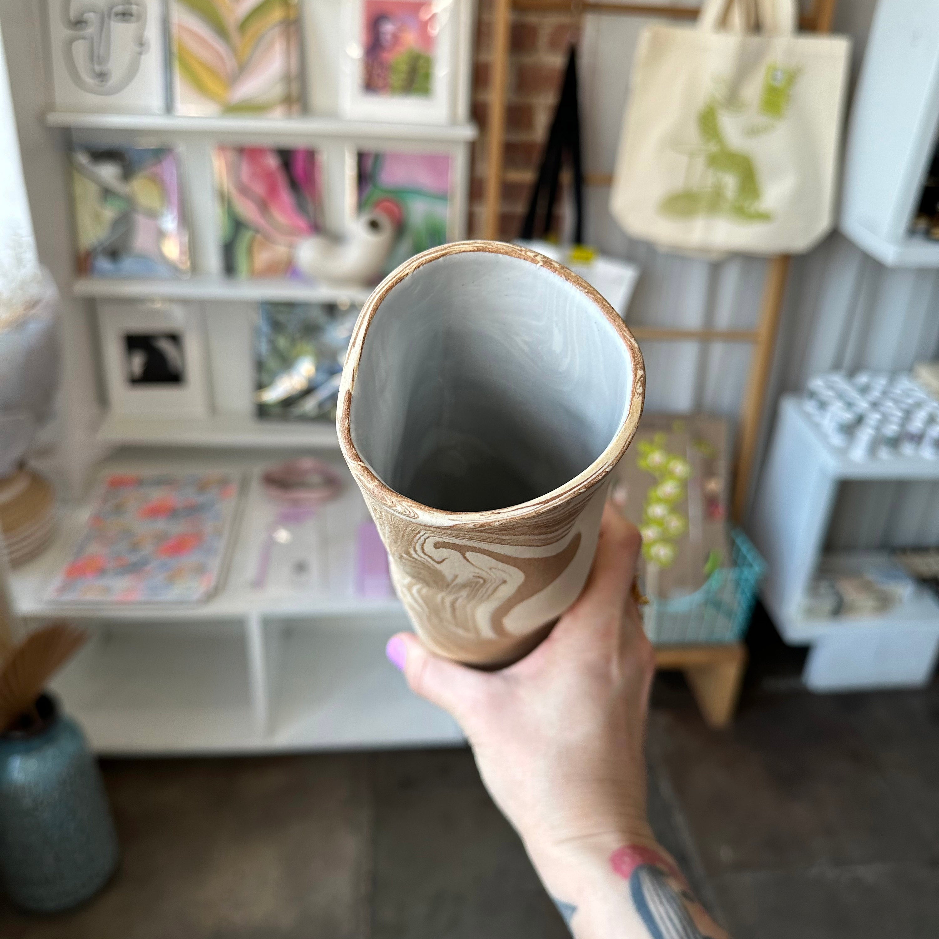 Days Eye Ceramics | Tall Crumple Vase | Prelude and Dawn Los Angeles, CA