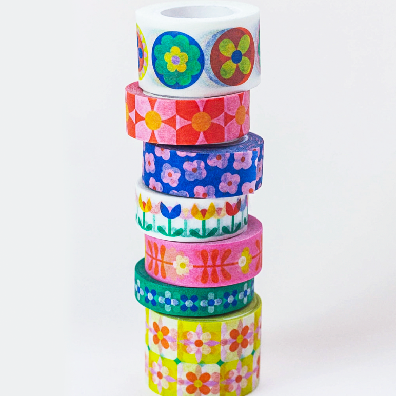 My Darlin' Retro Floral Washi Tape - 25 mm | Prelude & Dawn | Los Angeles, CA