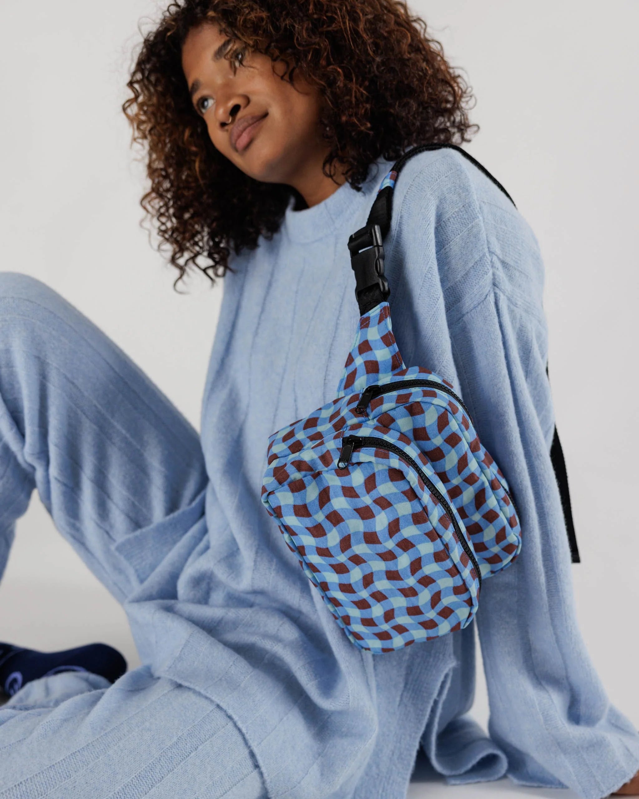 Baggu Fanny Pack - Wavy Gingham Blue | Prelude and Dawn | Los Angeles, CA