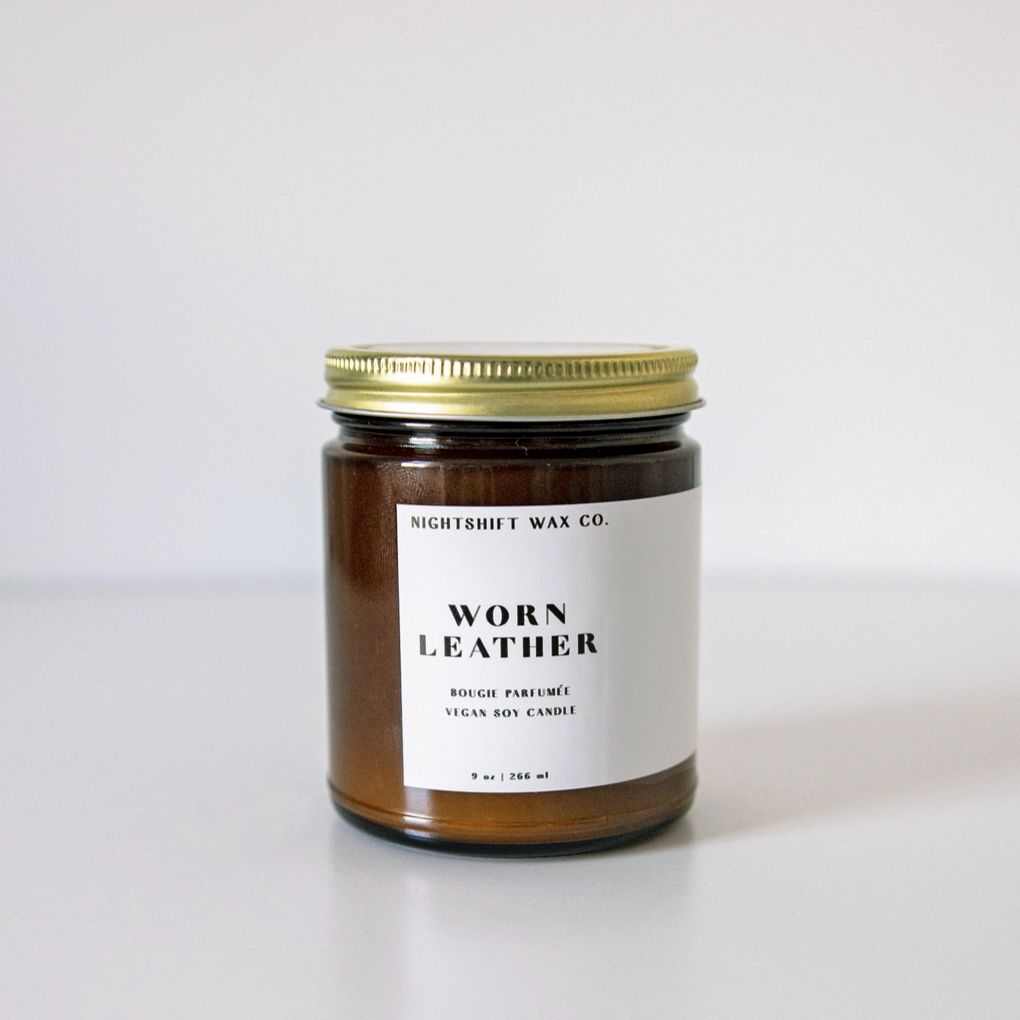 Worn Leather Soy Candle